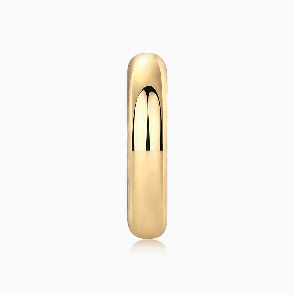 Solitaire Moissanite Bandring, Gelbgold-Vermeil, schmale Profilansicht